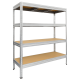 Метален стелаж MEGA 177x180x45 см, до 500 кг на рафт - цинк